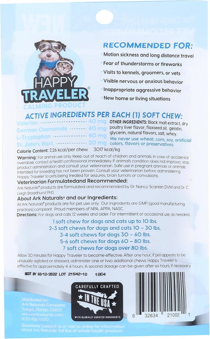 Happy Traveler Calming Chews for Dogs, Single Pack
