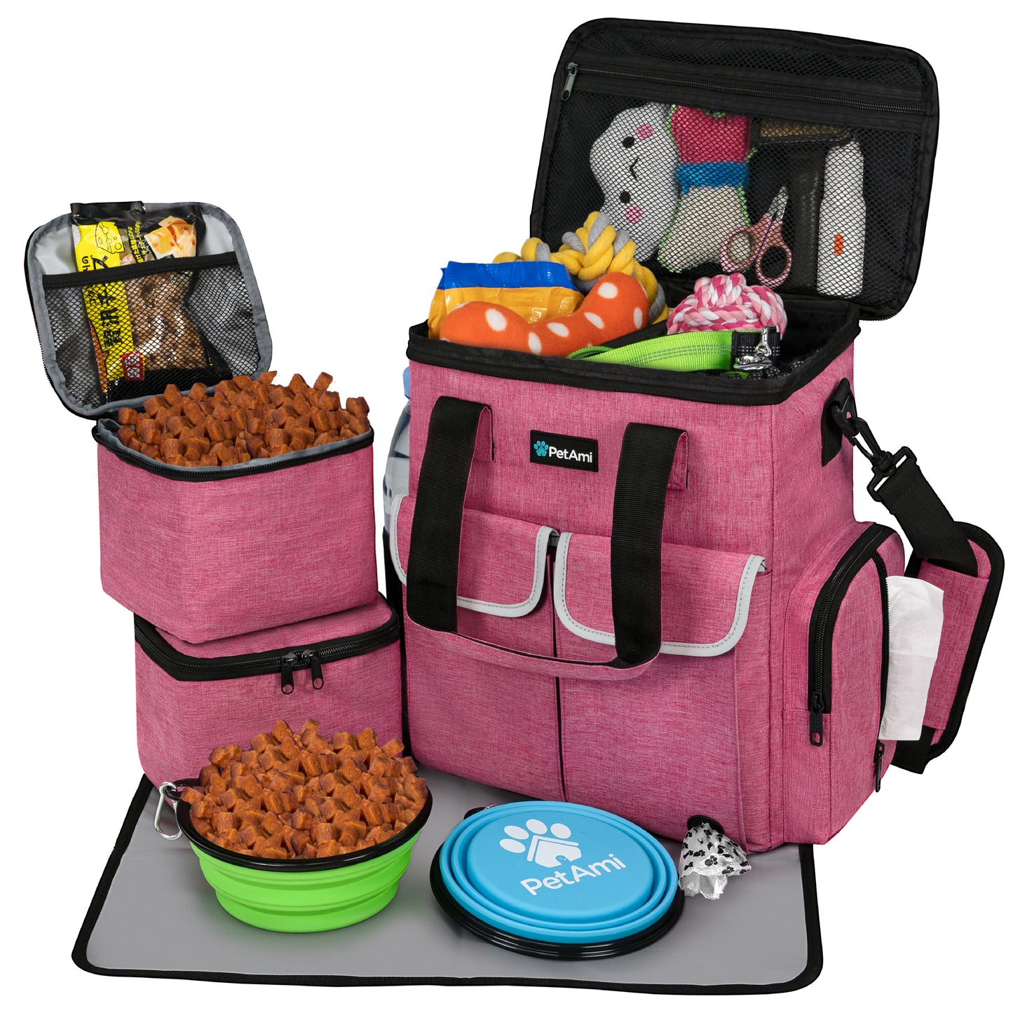 Pet Supply Travel Bag Weekend Tote Dog Gear Food Carrier Travel Organizer Set