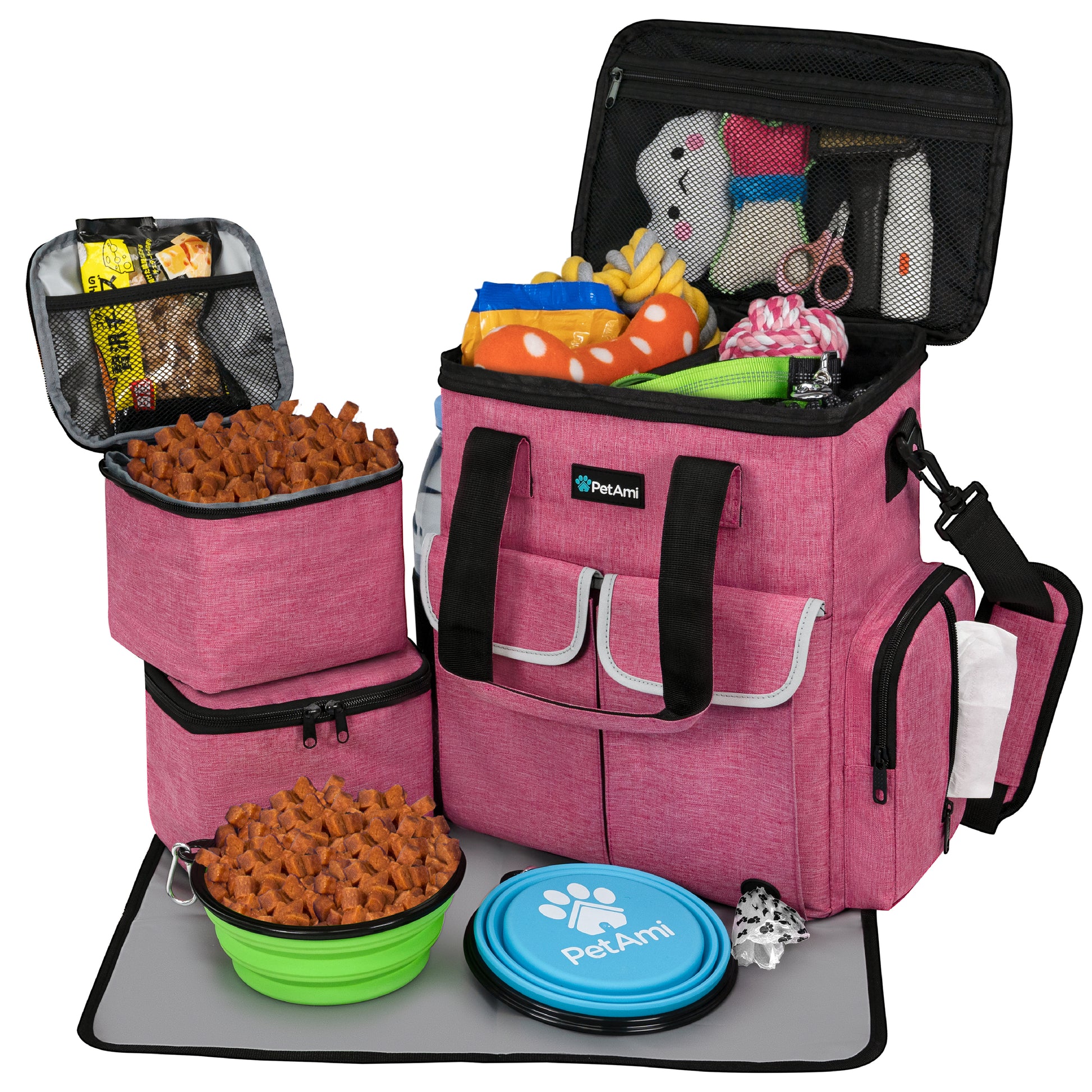 Pet Supply Travel Bag Weekend Tote Dog Gear Food Carrier Travel Organizer Set