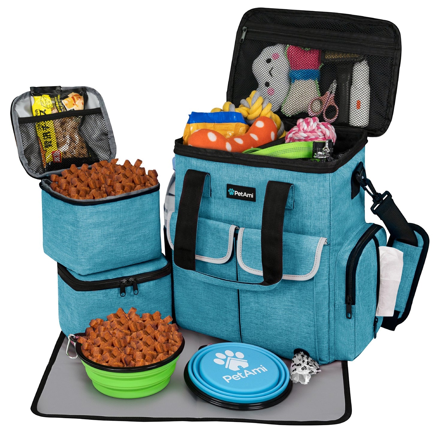 Pet Supply Travel Bag Weekend Tote Dog Gear Food Carrier Travel Organizer Set