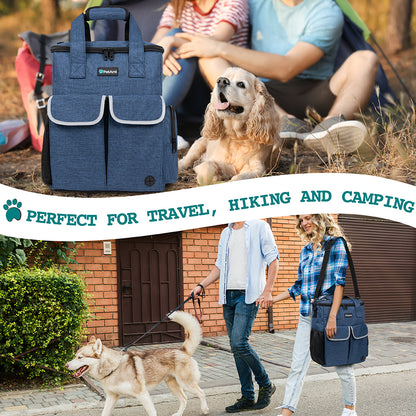 Pet Supply Travel Bag Weekend Tote Dog Gear Food Carrier Travel Organizer Set