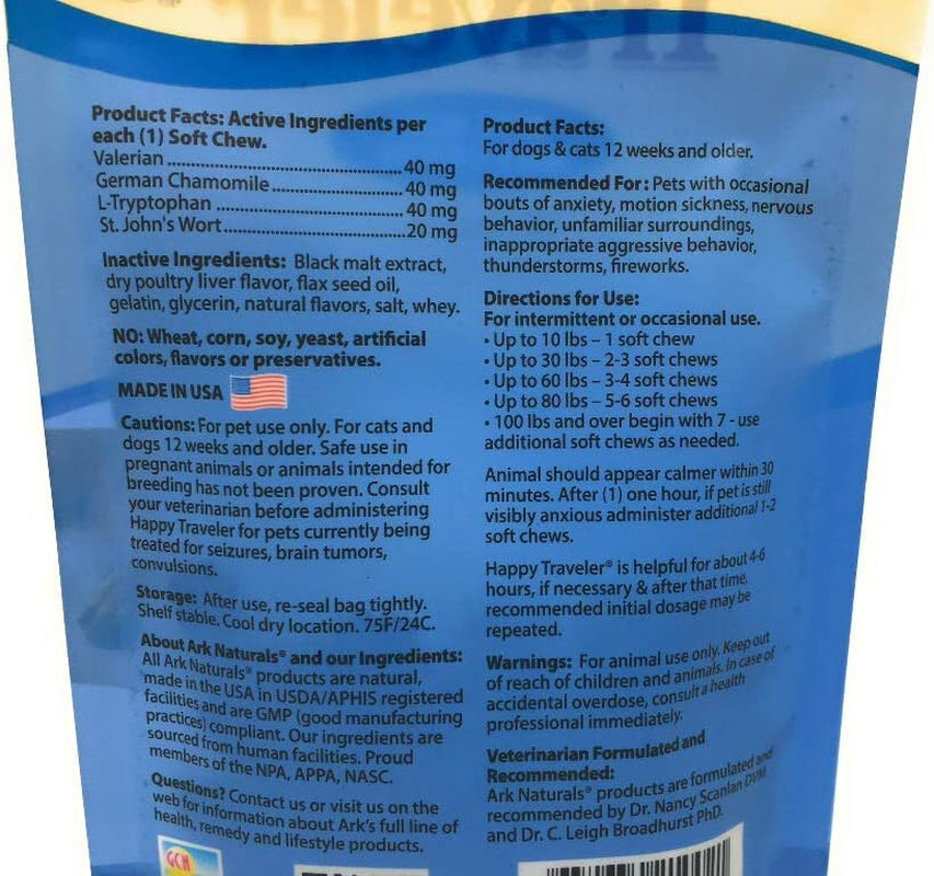 Happy Traveler Calming Chews for Dogs, Single Pack