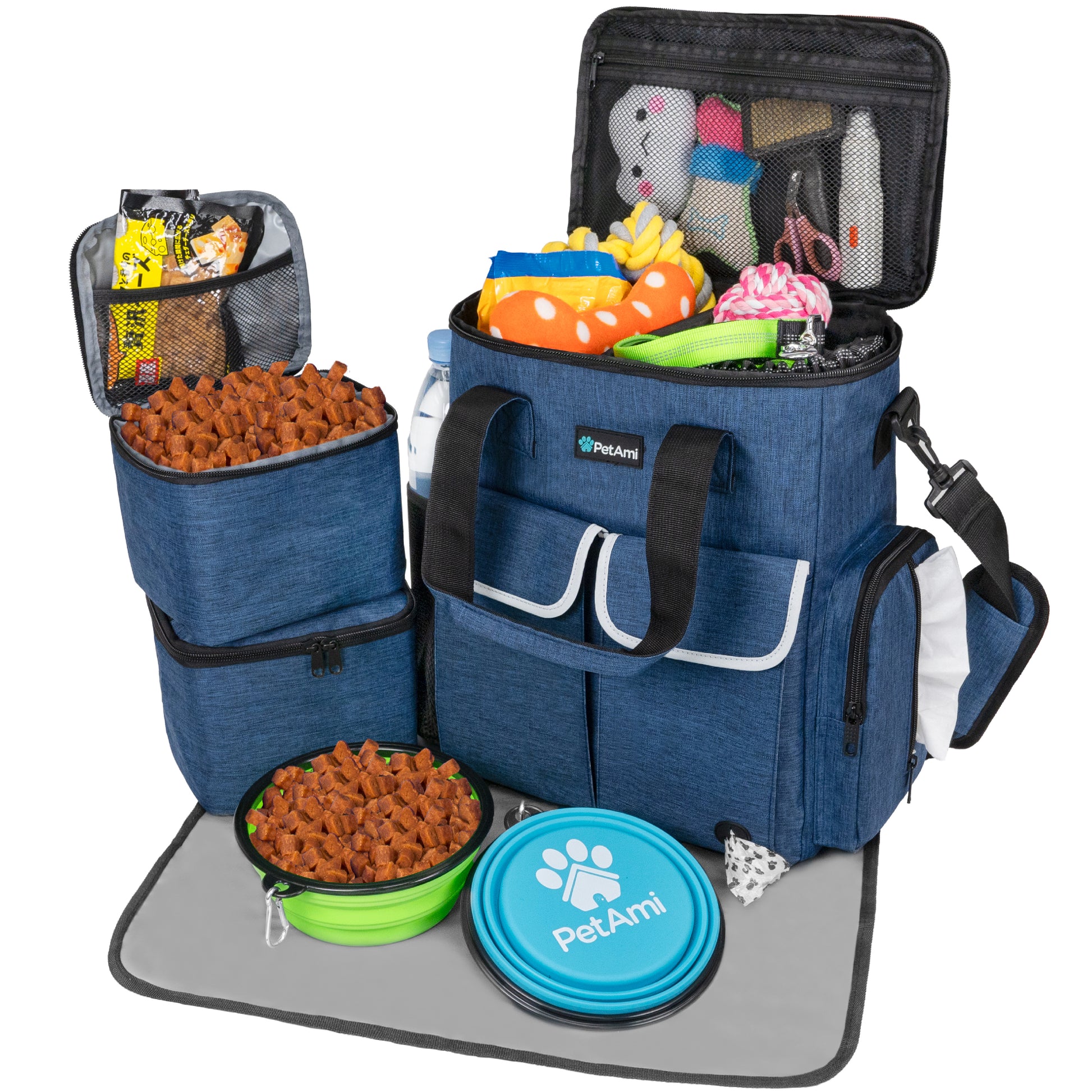 Pet Supply Travel Bag Weekend Tote Dog Gear Food Carrier Travel Organizer Set