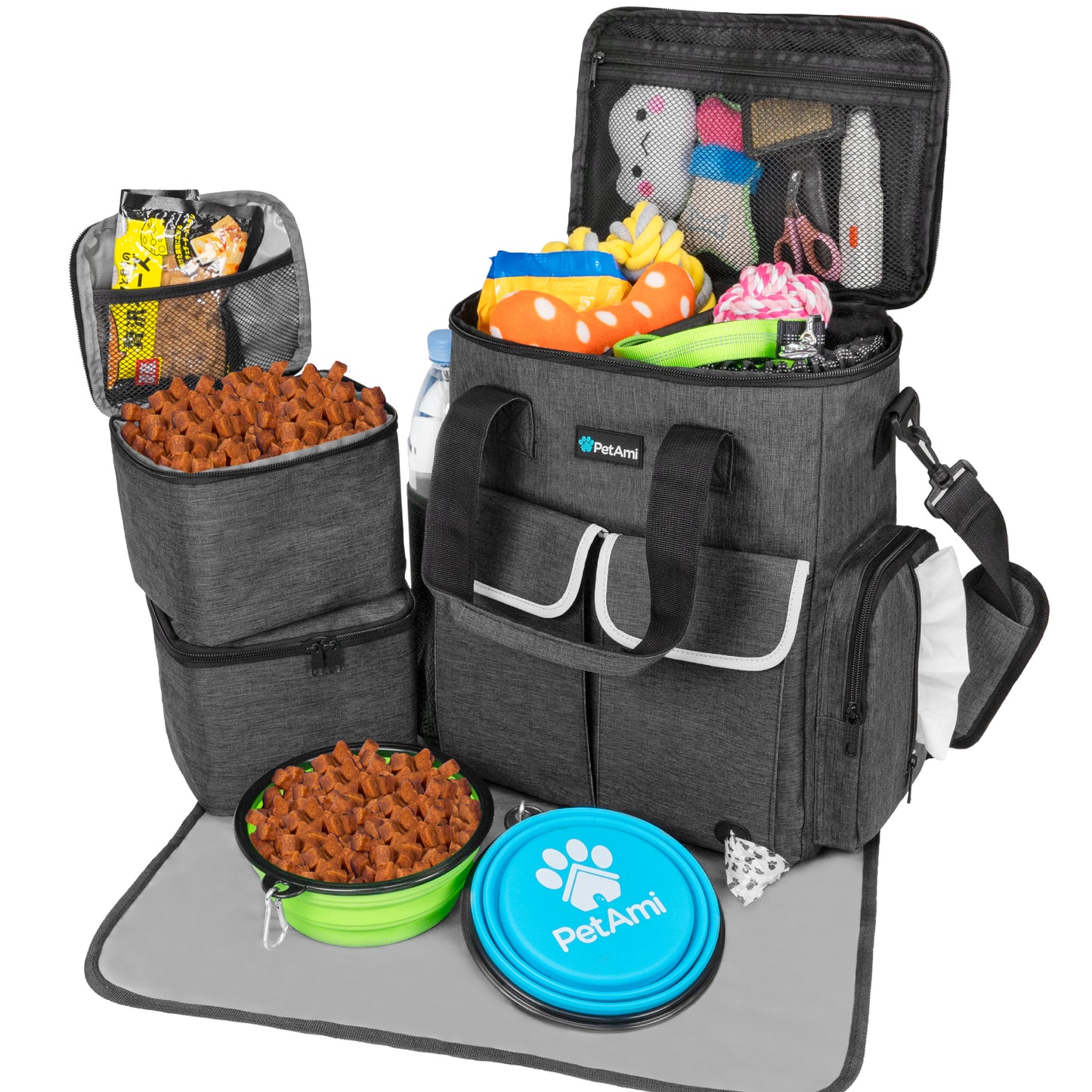 Pet Supply Travel Bag Weekend Tote Dog Gear Food Carrier Travel Organizer Set