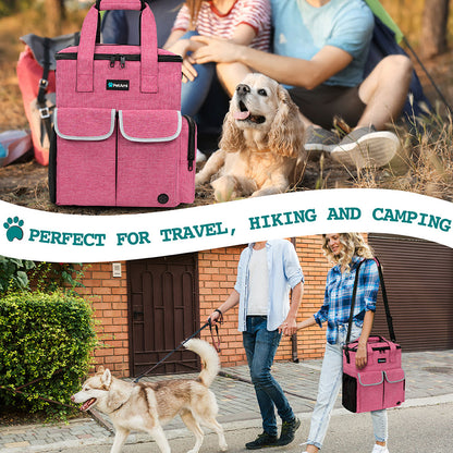 Pet Supply Travel Bag Weekend Tote Dog Gear Food Carrier Travel Organizer Set