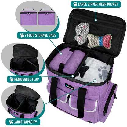 Pet Supply Travel Bag Weekend Tote Dog Gear Food Carrier Travel Organizer Set