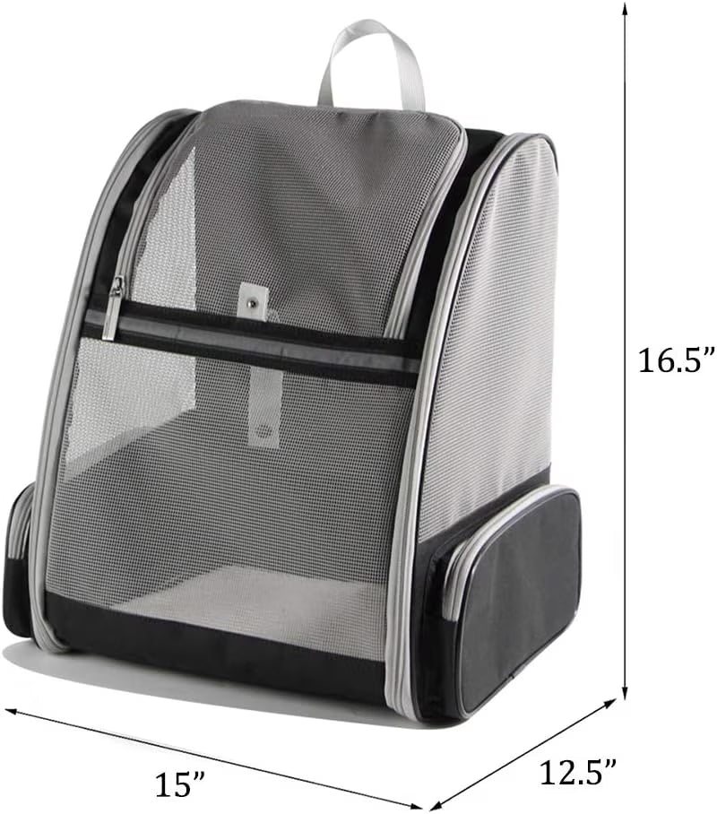 Large Cat Carrier Backpack, Pet Backpack Carrier for Small Dog up to 16 Pounds, Breathable Vented Design Backpack for Travelling and Hiking Outdoor, Airline Approved